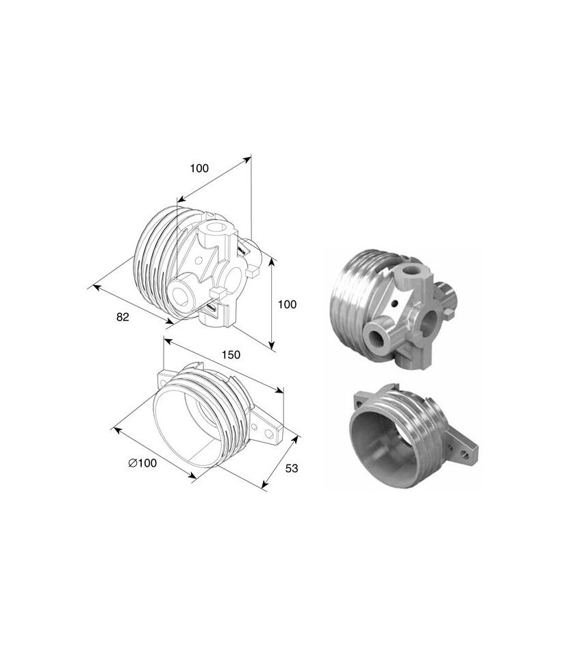 Окончание пружины М 95U (OMI 3-3/4" U) на вал ф 1,25" для подъёмных секционных ворот, фото 1