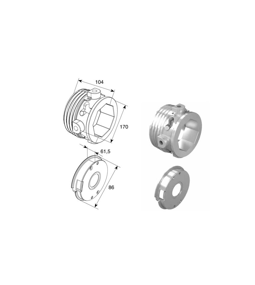 Окончание пружины M152L  для окт. вала 102 для подъёмных секционных ворот, фото 1