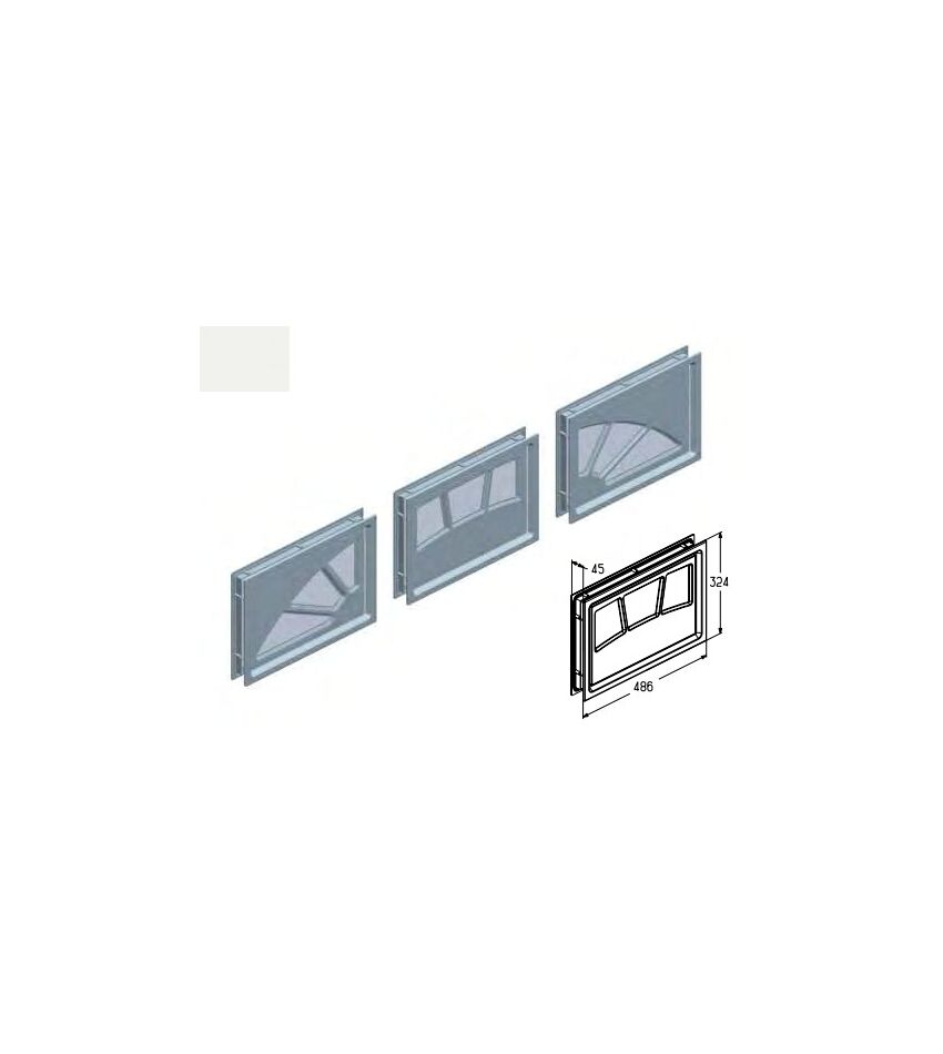 Комплект вставок светопрозрачных декоративных Sunburst 3 W042-WH для подъёмных секционных ворот, фото 1