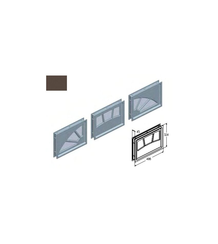 Комплект вставок светопрозрачных декоративных Sunburst 4 W042-BR для подъёмных секционных ворот, фото 1