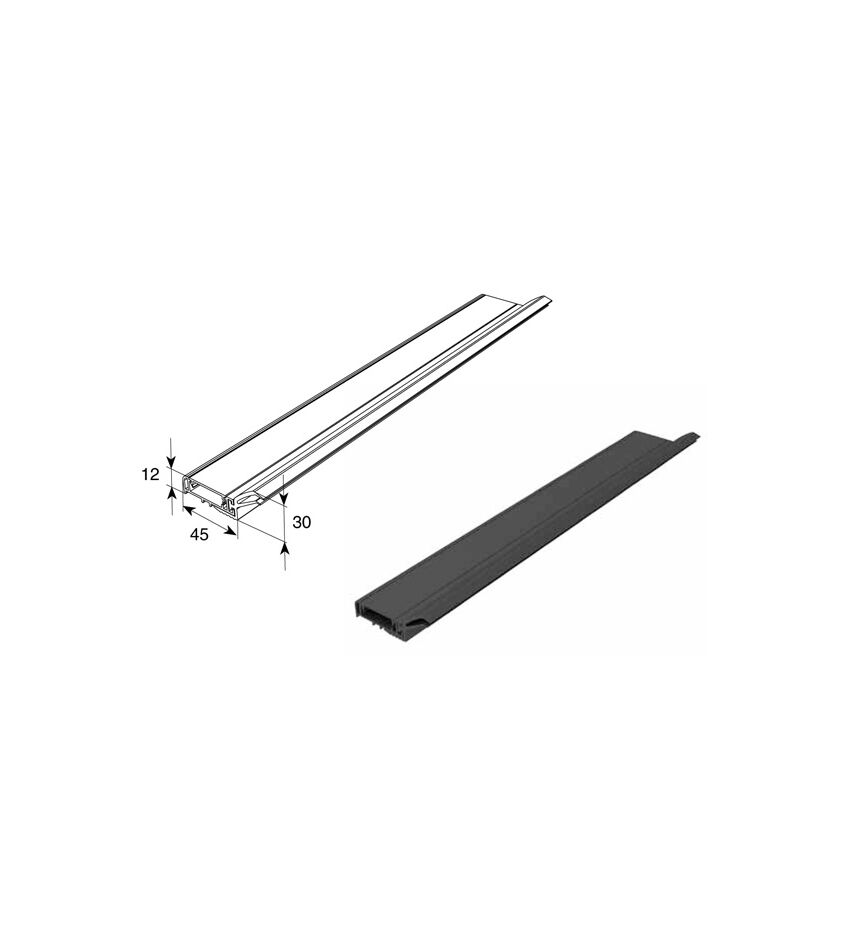 Внешний резиновый уплотнитель секционных ворот L=6000 мм. Цвет черный. для подъёмных секционных ворот, фото 1