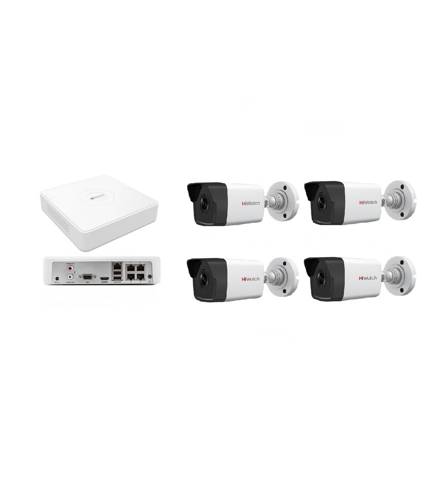 Комплект видеонаблюдения HiWatch IP 4OUT KIT, фото 1