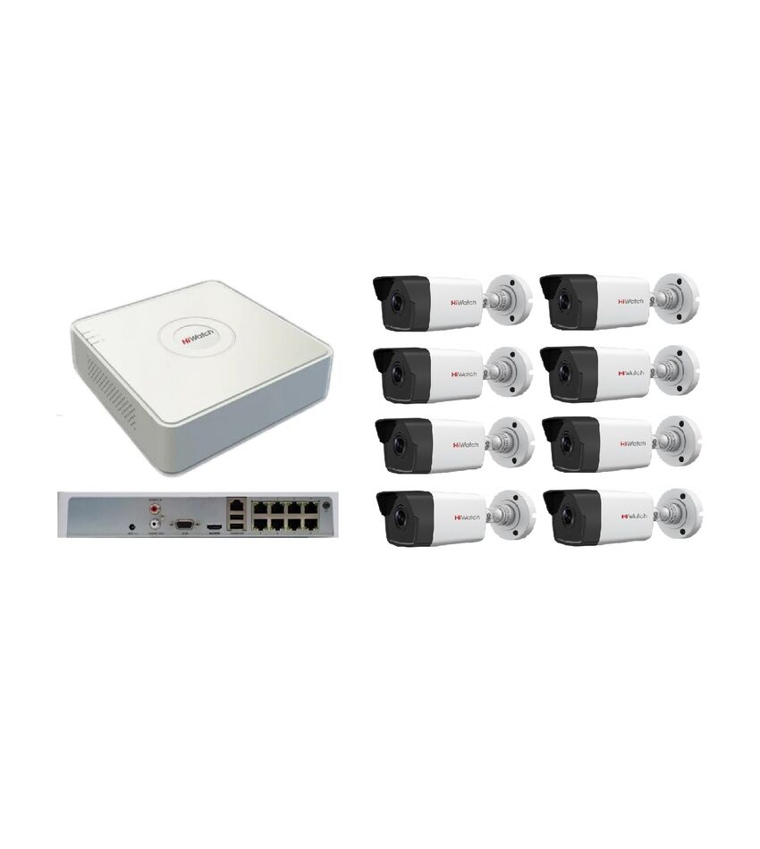 Комплект видеонаблюдения HiWatch IP 8OUT KIT, фото 1