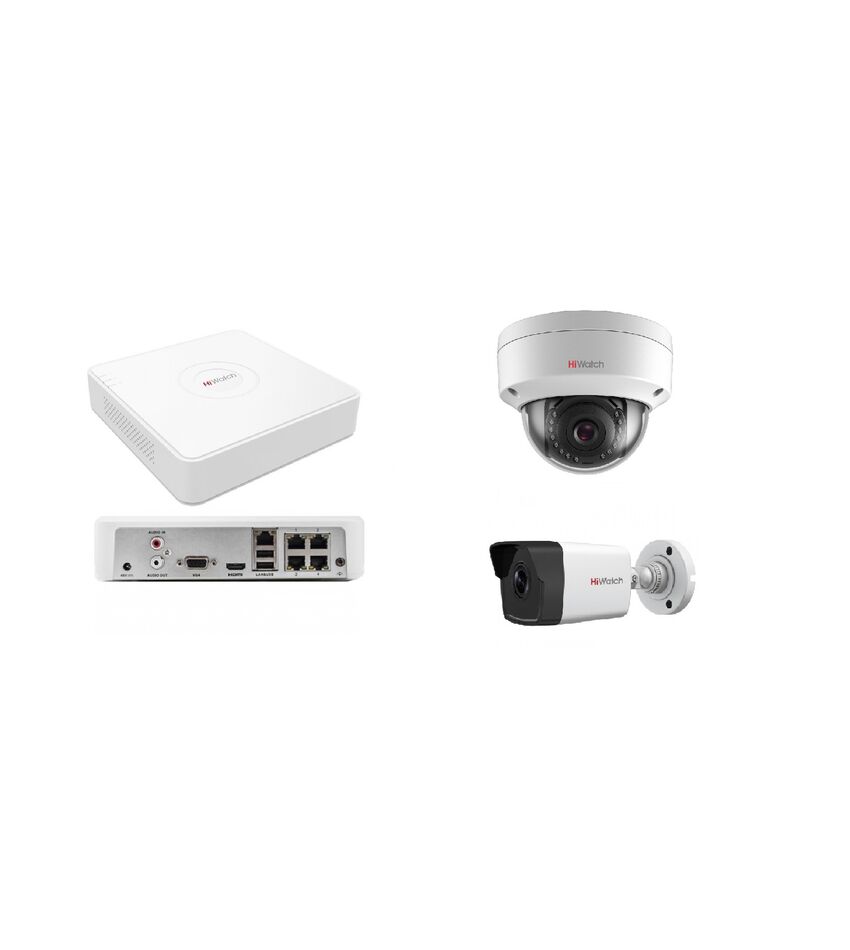 Комплект видеонаблюдения HiWatch IP 1IN+1OUT, фото 1