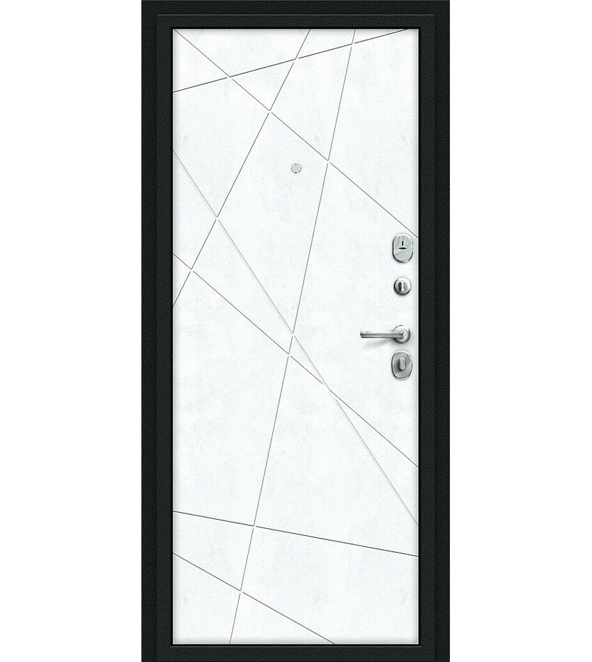 Дверь металлическая входная Граффити-5 (117.Г5) Букле черное/Snow Art 205*86 левое, фото 2