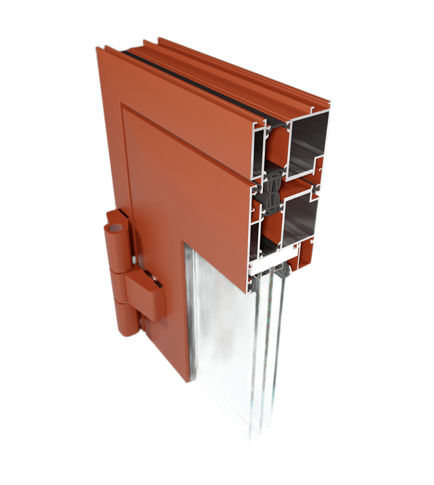 Дверь алюминиевая тёплая Сиал КПТ 74 шир. до 1150\выс. до 2400, фото 6