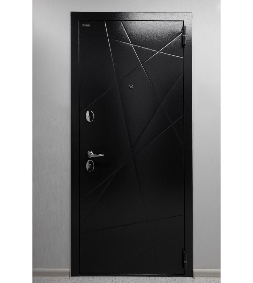 Дверь металлическая входная Граффити-5 (117.Г5) Букле черное/Snow Art 205*86 левое, фото 3