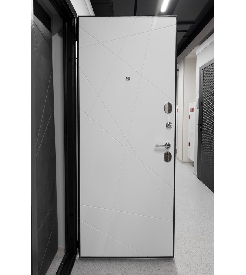 Дверь металлическая входная Граффити-5 (117.Г5) Букле черное/Snow Art 205*86 левое, фото 4