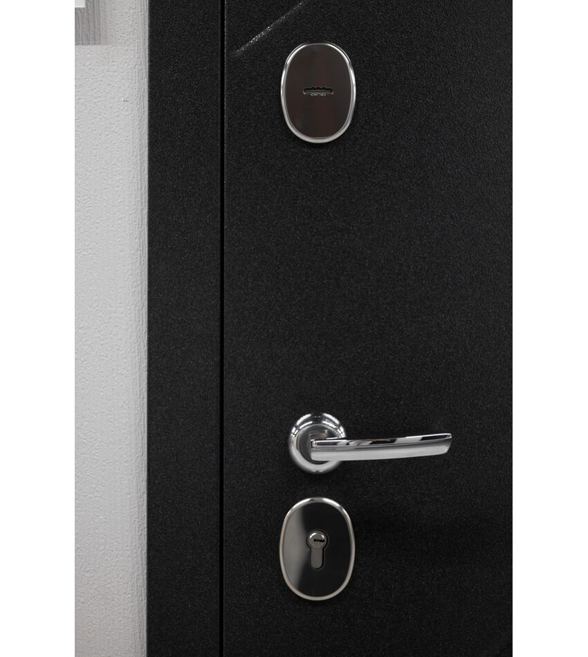 Дверь металлическая входная Граффити-5 (117.Г5) Букле черное/Snow Art 205*86 левое, фото 5