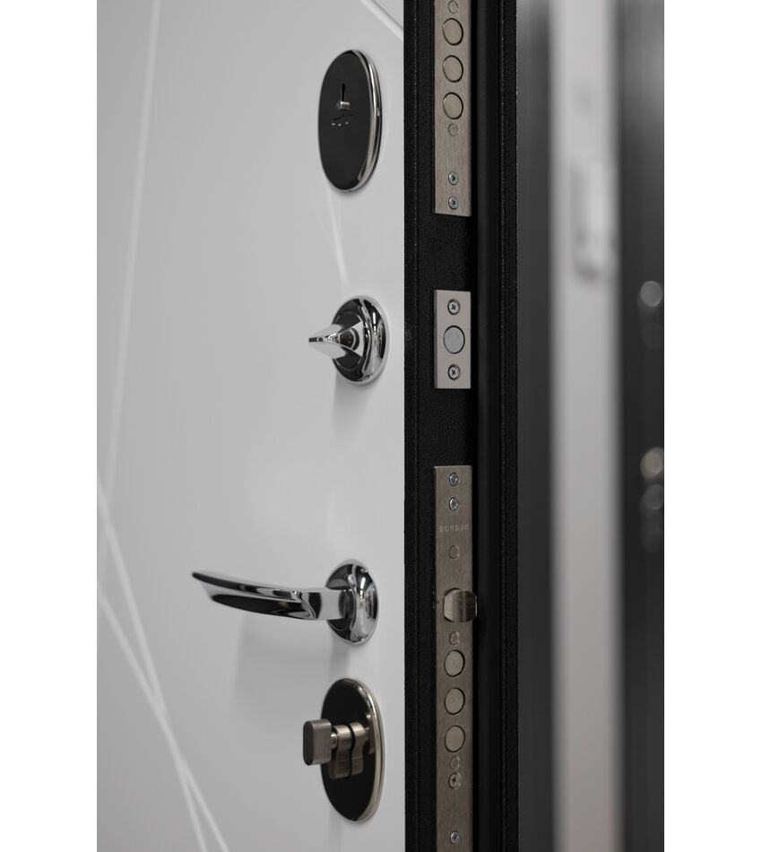 Дверь металлическая входная Граффити-5 (117.Г5) Букле черное/Snow Art 205*86 левое, фото 6