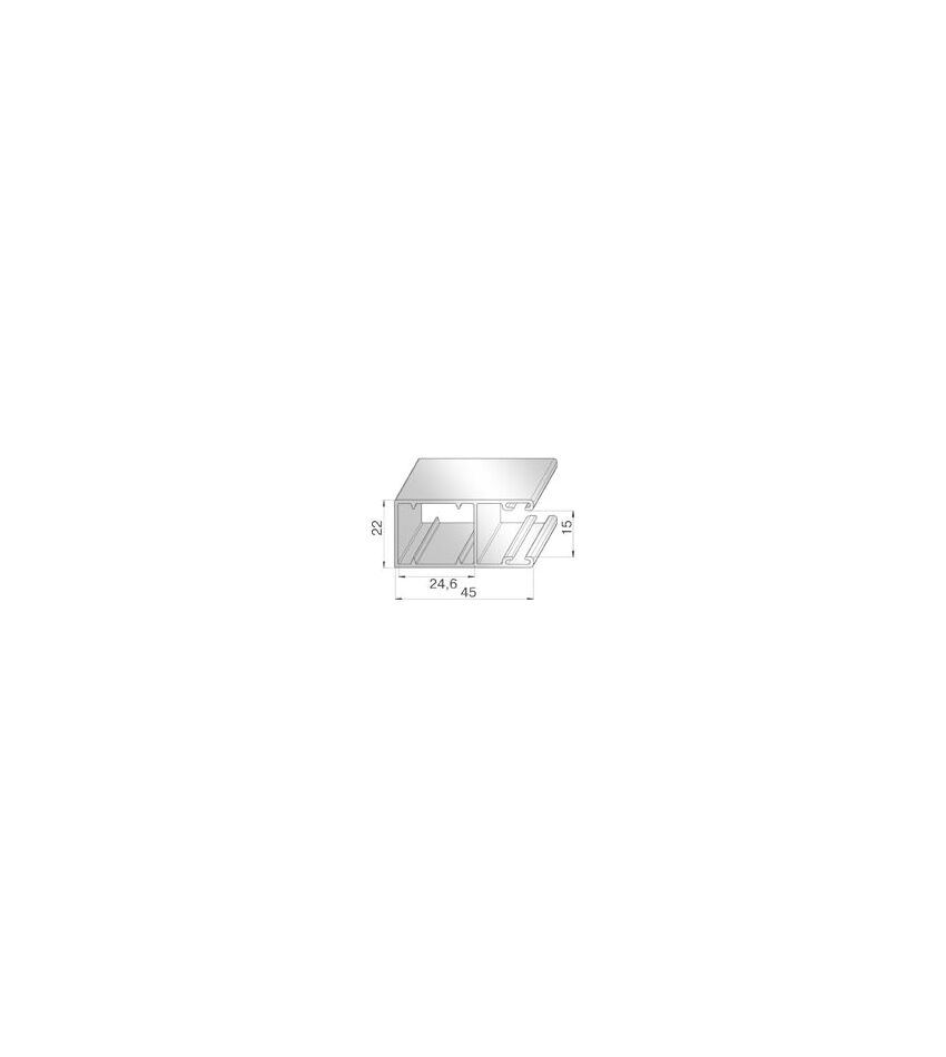 Шина направляющая GR45x22E - 307001100 для роллет (рольставен), фото 1