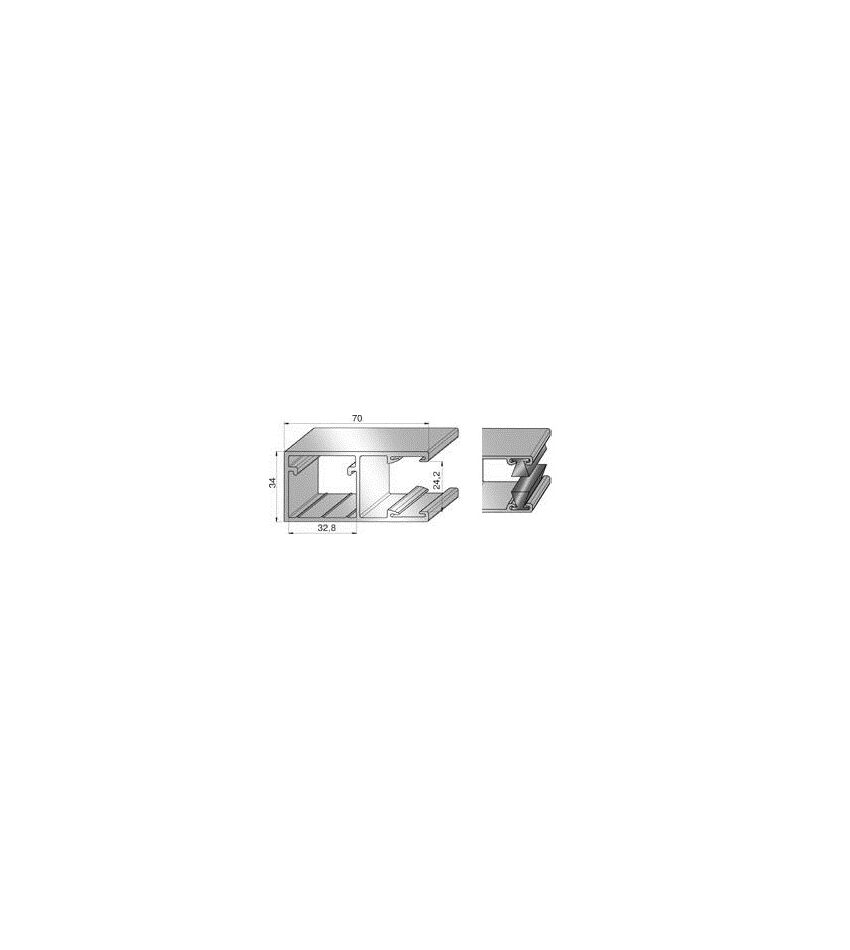 Шина направляющая GR70x34BE - 307030203 для роллет (рольставен), фото 1