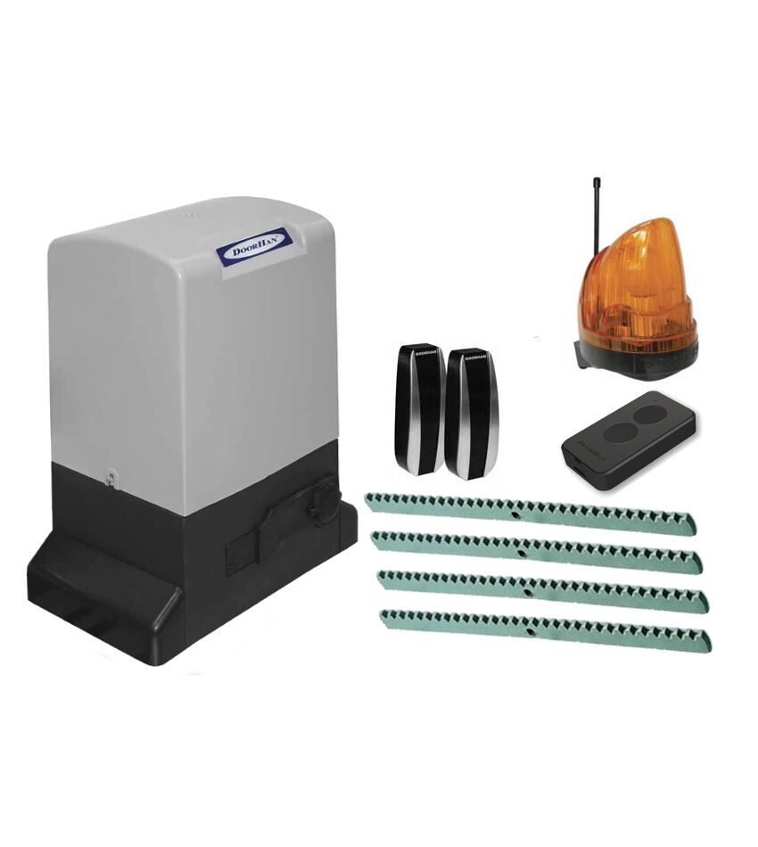 Комплект автоматики для откатных ворот DOORHAN SL-2100KIT, состав: привод, рейка, фотоэлементы , лампа, пульт, фото 1
