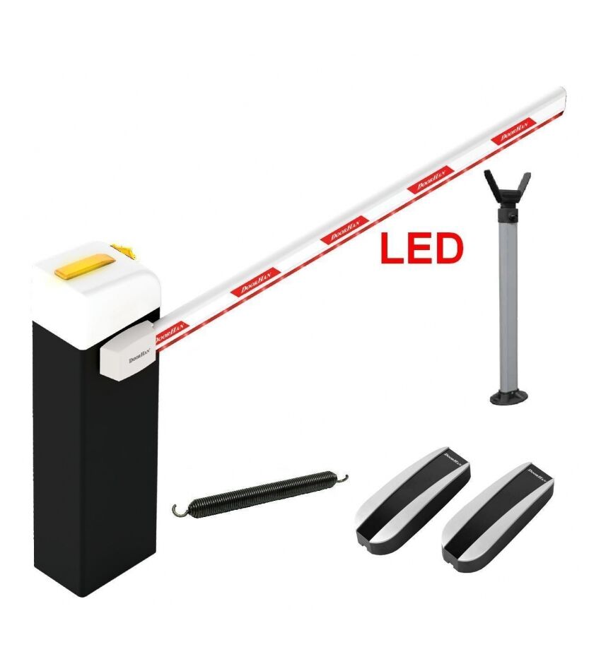 Шлагбаум автоматический DOORHAN BR-PRO4000LEDKIT, комплект: стойка Barrier-PRO, стрела-LED, опора, фотоэлементы, фото 1