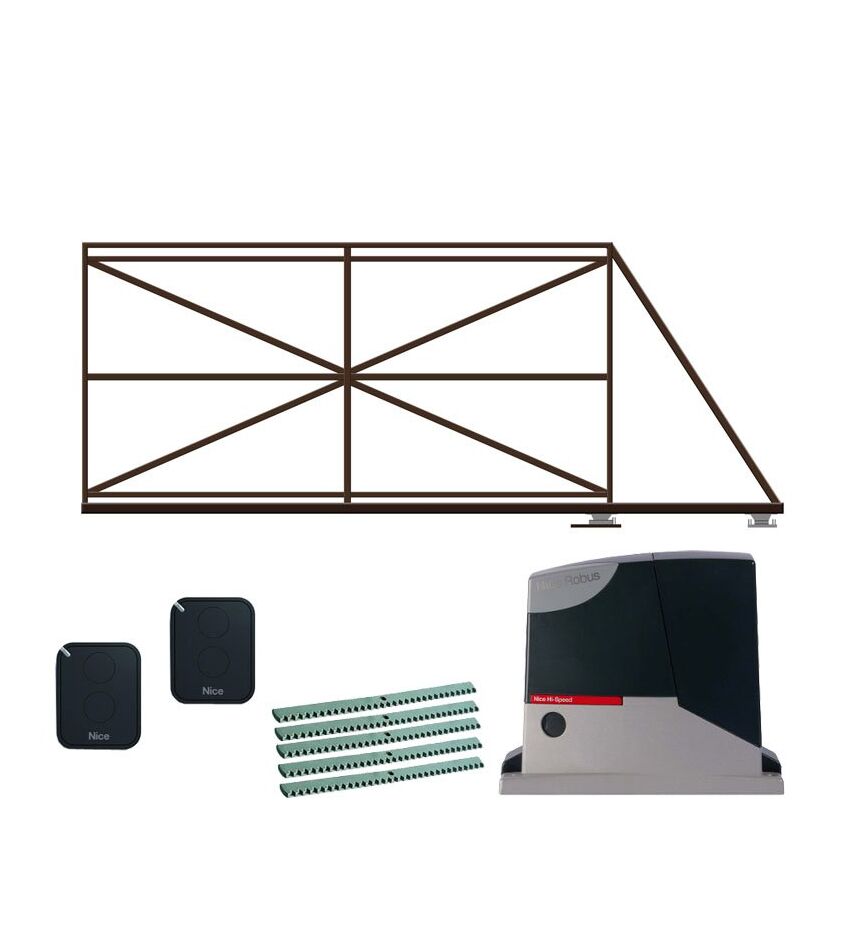 Ворота автоматические откатные КОРН c электроприводом NICE ROX600KLT, фото 1