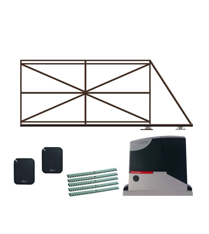 Ворота автоматические откатные КОРН c электроприводом NICE ROX600KLT, фото 1