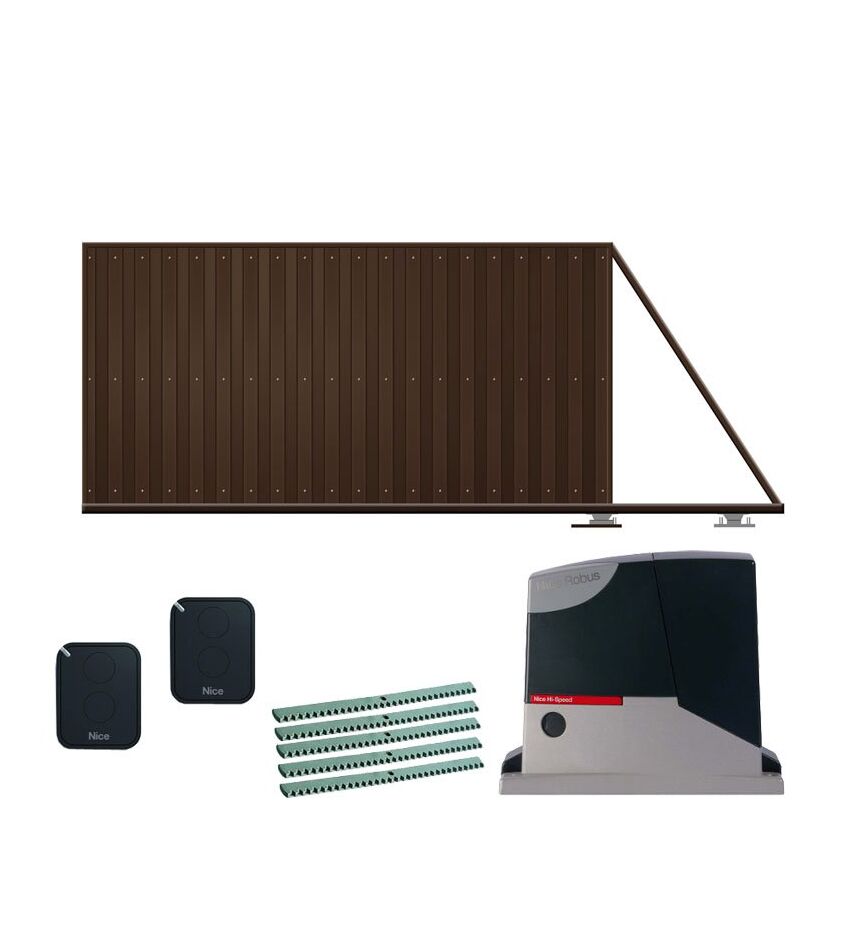 Ворота автоматические откатные КОРН c электроприводом NICE ROX600KLT, фото 1