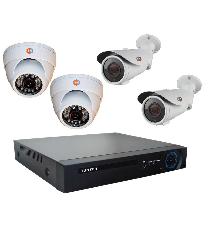Комплект видеонаблюдения Hunter MHD KIT-4/4 на 4 камеры 2Mp, фото 1