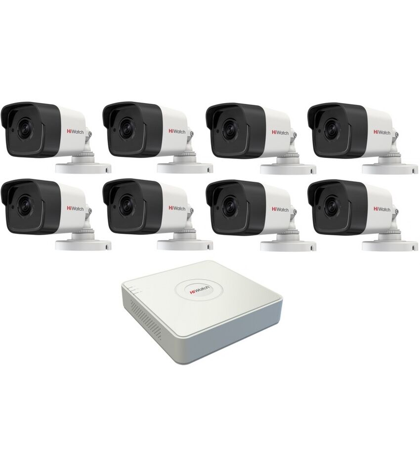 Комплект видеонаблюдения HiWatch IP KIT-8/35 на 8 камер 2Mp, фото 1