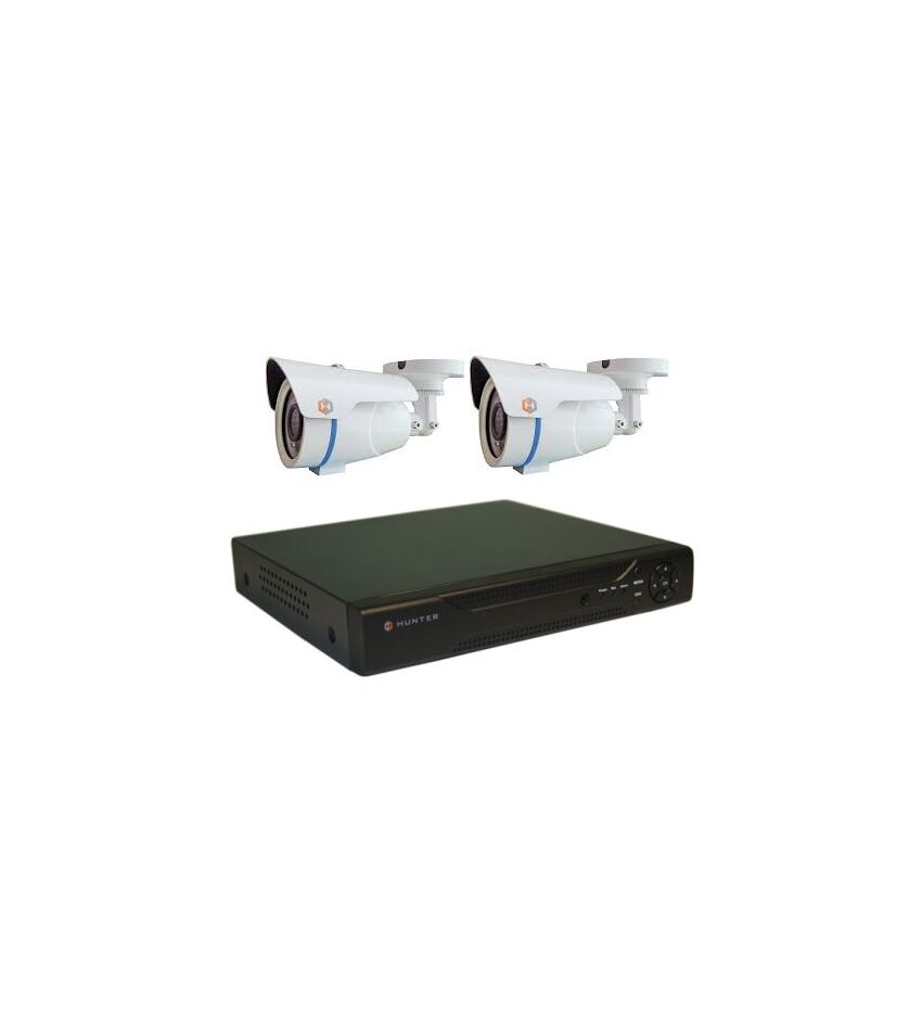 Комплект видеонаблюдения Hunter IP KIT-2/54 на 2 камеры 1Mp, фото 1