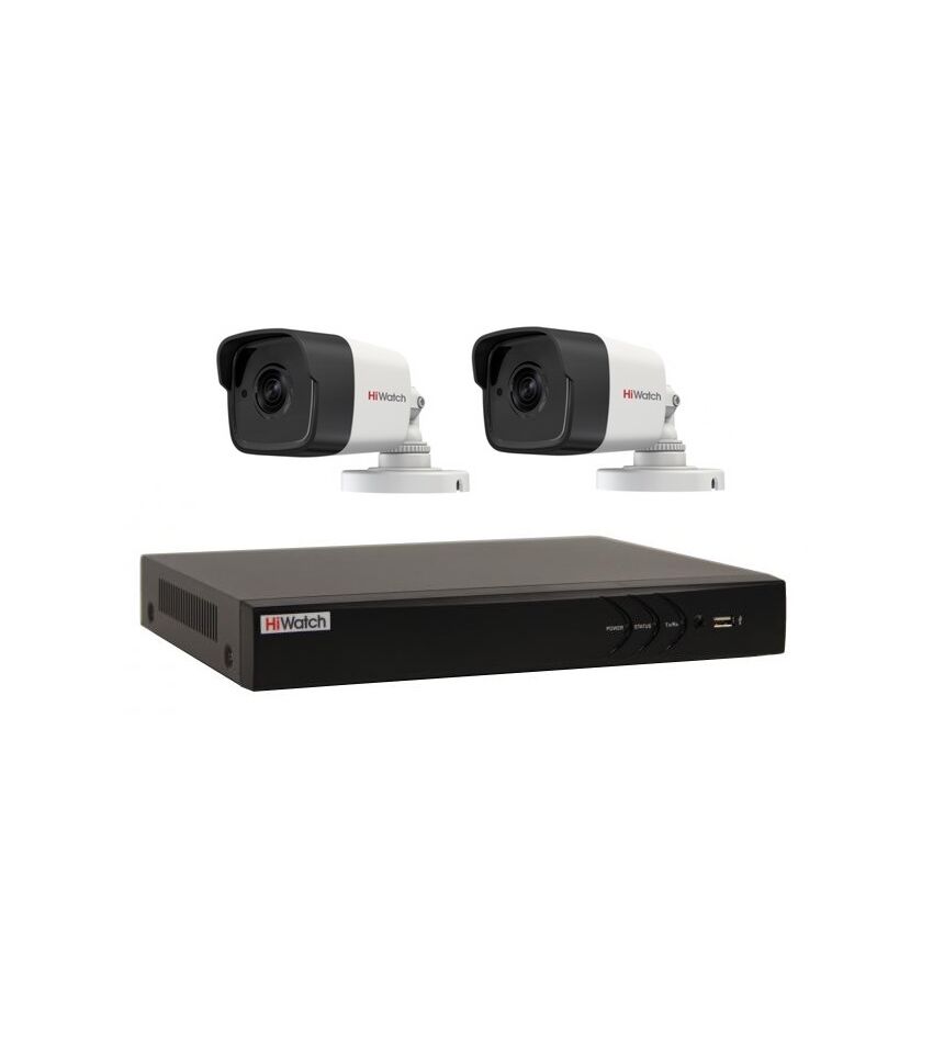 Комплект видеонаблюдения HiWatch IP KIT-2/23 на 2 камеры 2Mp PoE, фото 1