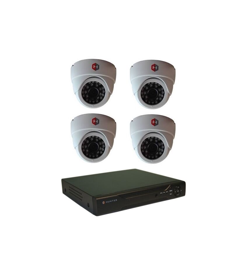 Комплект видеонаблюдения Hunter IP KIT-4/62 на 4 камеры 1Mp, фото 1