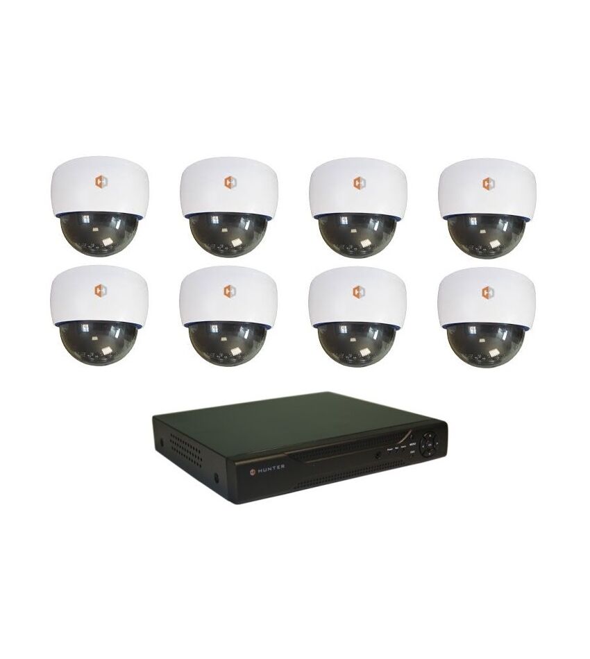 Комплект видеонаблюдения Hunter IP KIT-8/77 на 8 камер 2Mp PoE, фото 1
