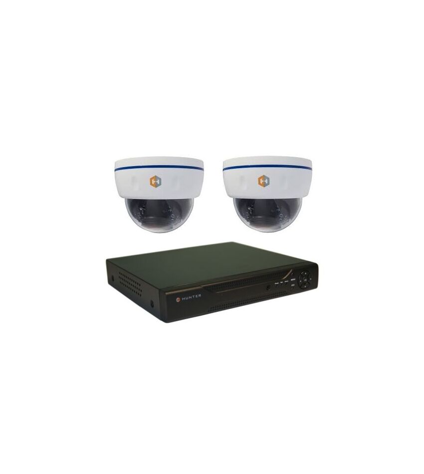 Комплект видеонаблюдения Hunter IP KIT-2/57 на 2 камеры 1Mp, фото 1