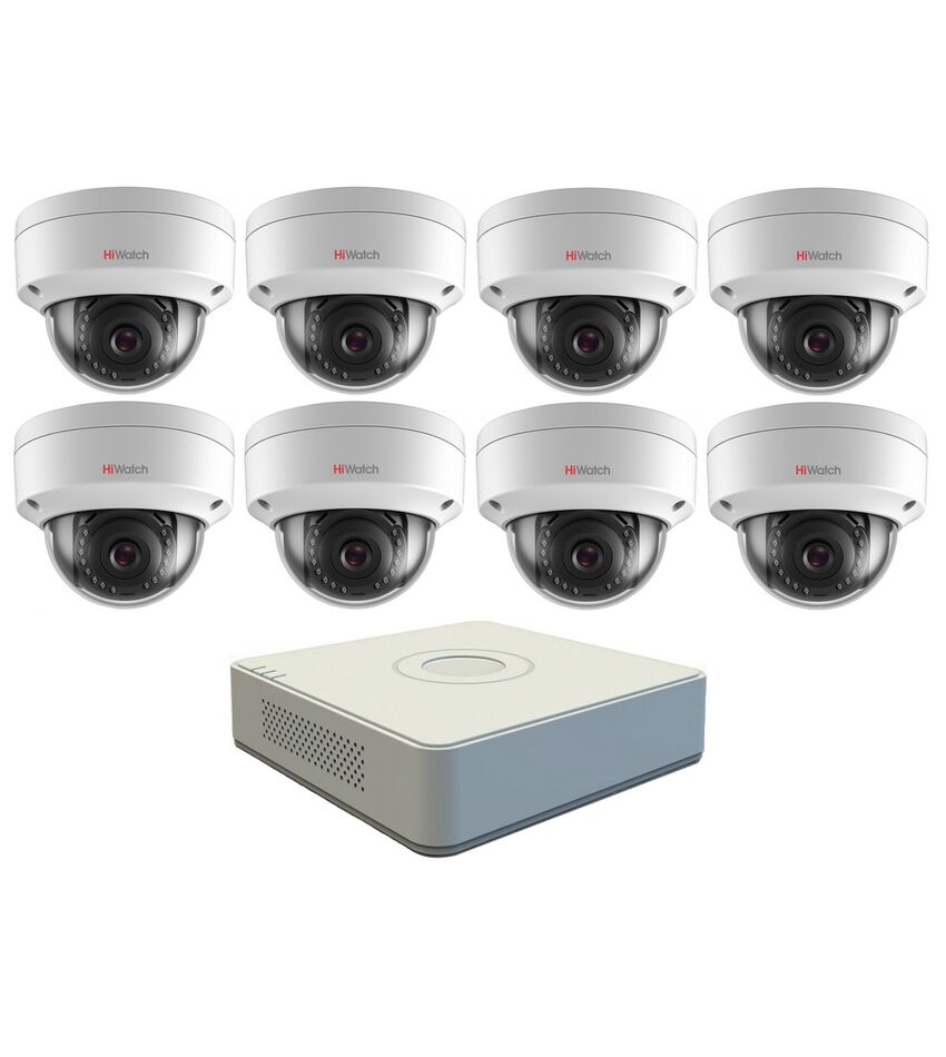 Комплект видеонаблюдения HiWatch IP KIT-8/36 на 8 камер 2Mp, фото 1