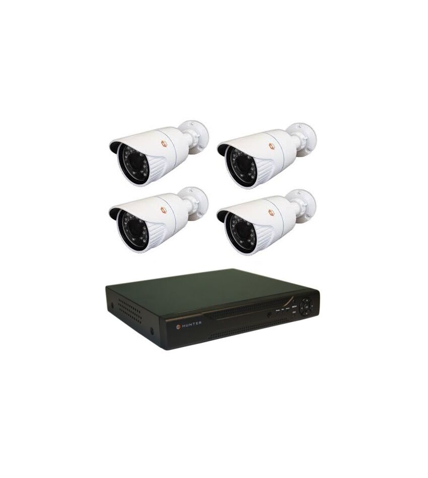 Комплект видеонаблюдения Hunter IP KIT-4/63 на 4 камеры 1,3Mp, фото 1