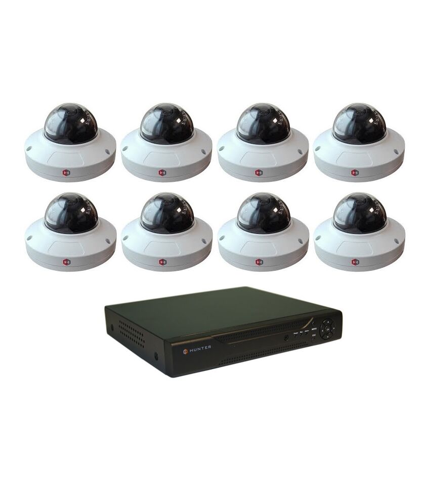 Комплект видеонаблюдения Hunter IP KIT-8/75 на 8 камер 2Mp PoE, фото 1