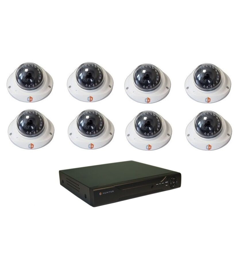 Комплект видеонаблюдения Hunter IP KIT-8/72 на 8 камер 1,3Mp PoE, фото 1
