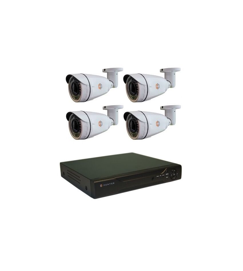 Комплект видеонаблюдения Hunter IP KIT-4/68 на 4 камеры 2Mp, фото 1