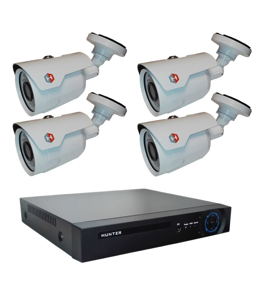 Комплект видеонаблюдения Hunter AHD KIT-4/1 на 4 камеры 1Mp, фото 1