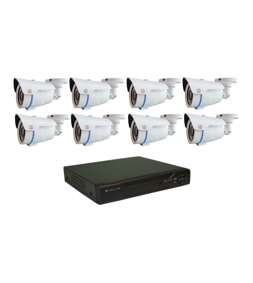 Комплект видеонаблюдения Hunter IP KIT-8/70 на 8 камер 1Mp, фото 1