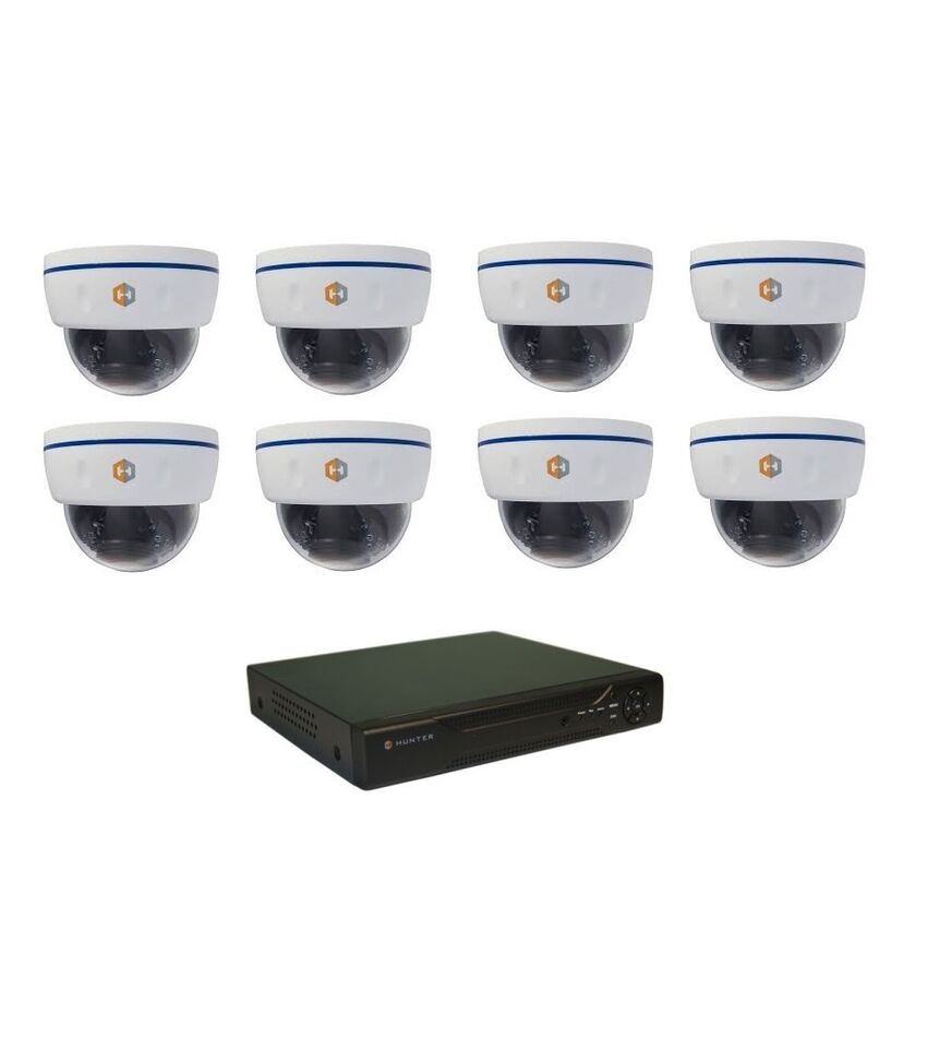 Комплект видеонаблюдения Hunter IP KIT-8/73 на 8 камер 1Mp, фото 1