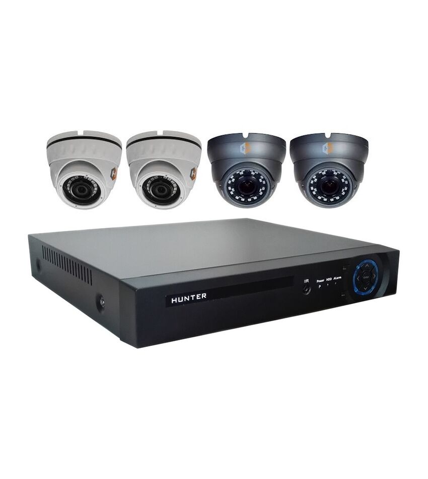 Комплект видеонаблюдения Hunter MHD KIT-4/2 на 4 камеры 1Mp, фото 1
