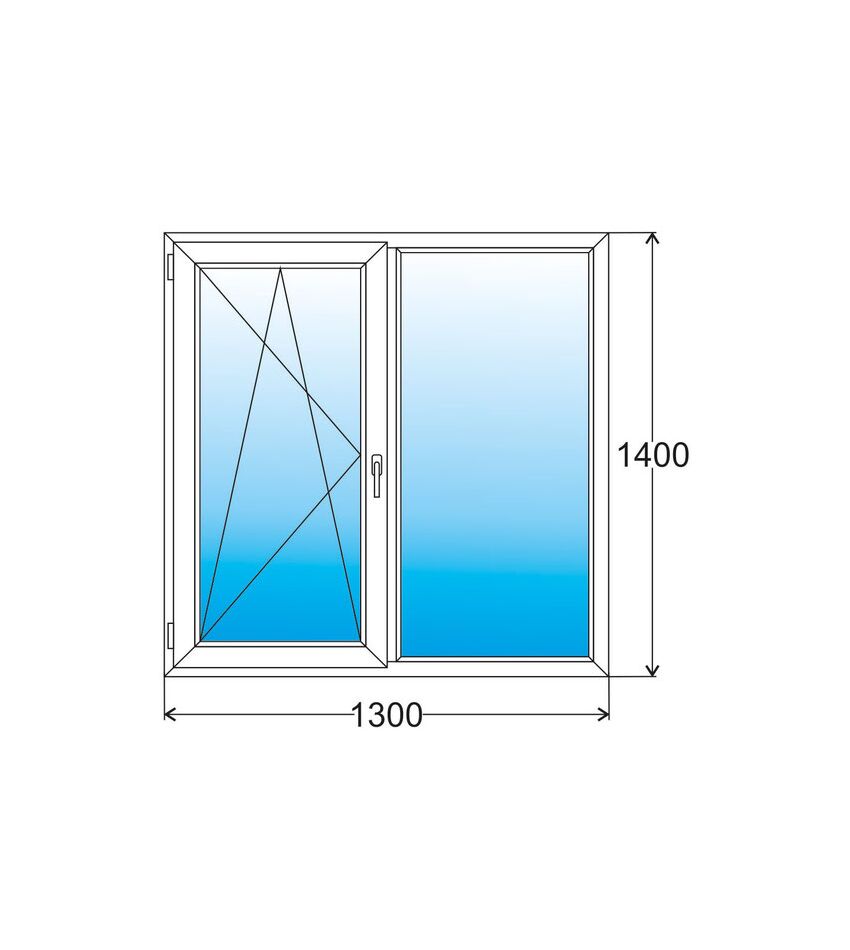 Окно металлоплатиковое (ПВХ) Deceuninck Bautec NEO 1300x1400 выс. Золотой орех/Золотой орех, фото 1