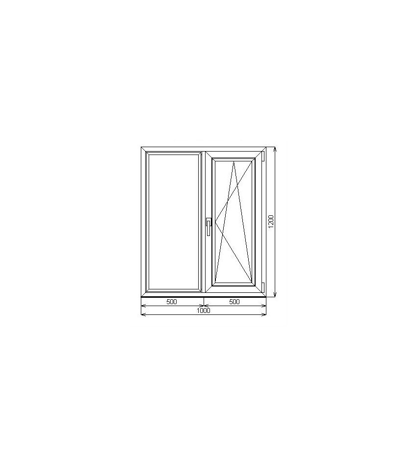 Окно металлоплатиковое (ПВХ) Deceuninck Favorit Space 1000x1200 выс. Тёмный дуб/Тёмный дуб, фото 1