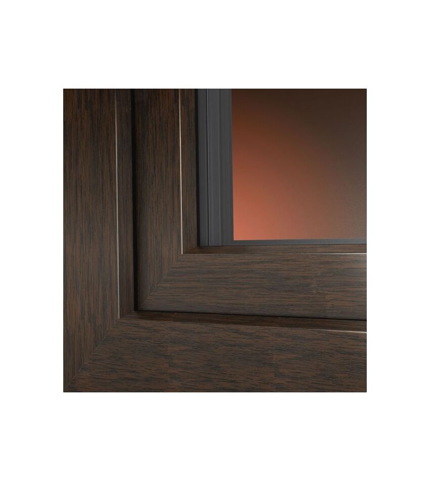 Окно металлоплатиковое (ПВХ) Deceuninck Bautec NEO 1400x1900 выс. Тёмный дуб/Тёмный дуб, фото 2