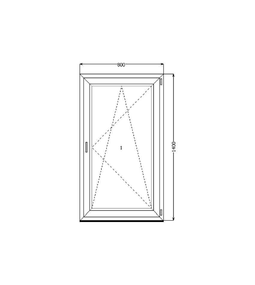 Окно металлоплатиковое (ПВХ) Enwin Waiz ECO 60 800x1400 выс. Тёмный дуб/Тёмный дуб, фото 2