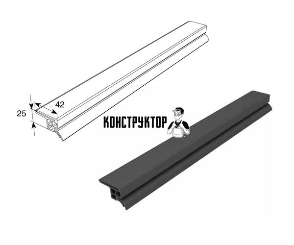 Уплотнитель резиновый боковой увеличенный для бытовых ворот для ...