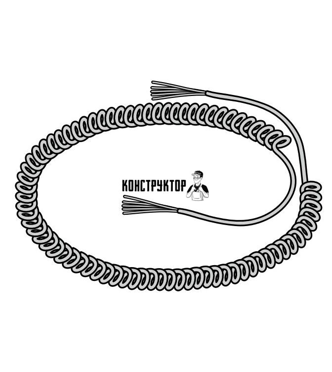 Спиральный провод, 5-жильный (до 3 м), Купить за 6269₽ — Конструктор